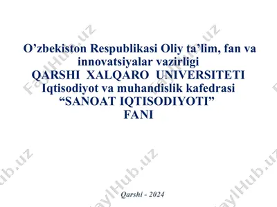 sanoat iqtisodiyoti darslik — PPT