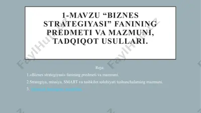 biznes strategiyasi — PPTX