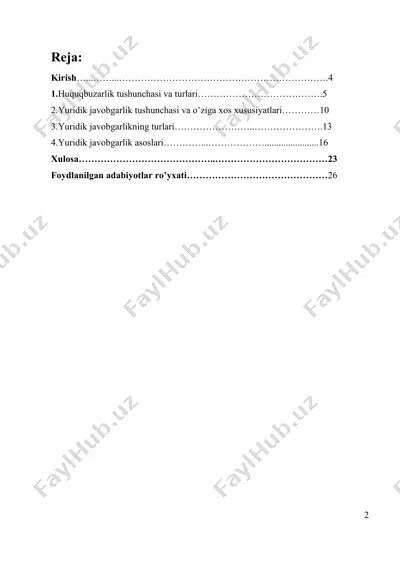 yuridik javobgarlik. huquqbuzarlik — DOC