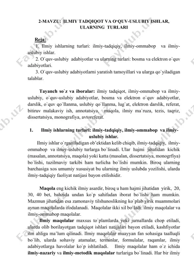 ilmiy tadqiqot va o‘quv-uslubiy ishlar — DOCX