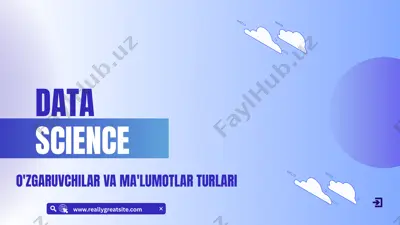 o'zgaruvchilar va ma'lumotlar turlari — PPTX