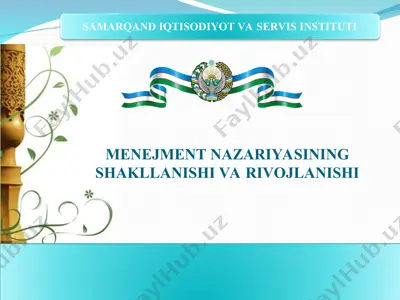 menejment nazariyasi — PPT