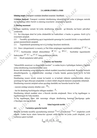transport vositalari detallari resursini hisoblash — DOCX