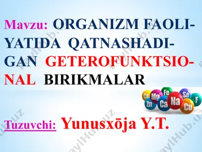 kimyo fanidan ma'lumotlar — PPTX