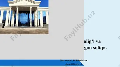 foydasolig‘i va aylanmadan olinadigan soliq — PPTX
