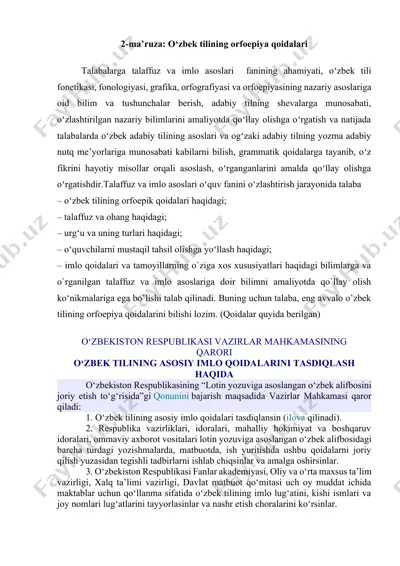 o‘zbek tilining orfoepiya qoidalari — DOCX