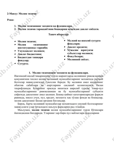 molia tizimi — DOCX