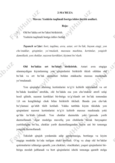 yashirin taqilmali bortga ishlov berish usullari — DOC