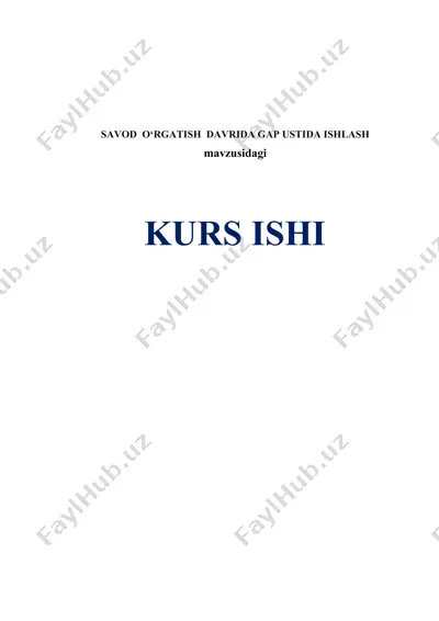 savod o‘rgatish davrida gap ustida ishlash — DOCX