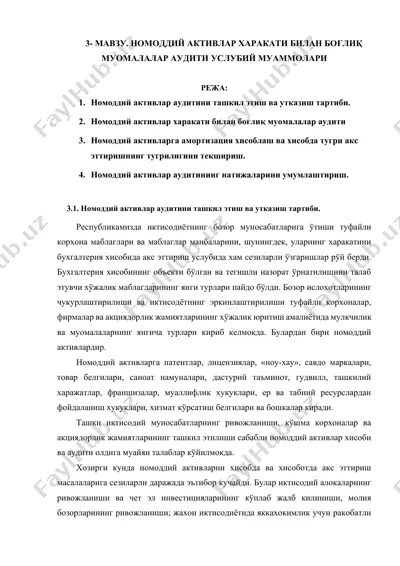 номоддий активлар аудити — DOCX