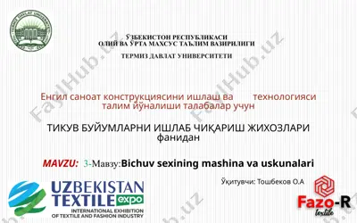 qirqish mаshinаlаridа ishlаgаndа mеhnаtni muhоfаzа qilishgа tаlаblаr — PPTX