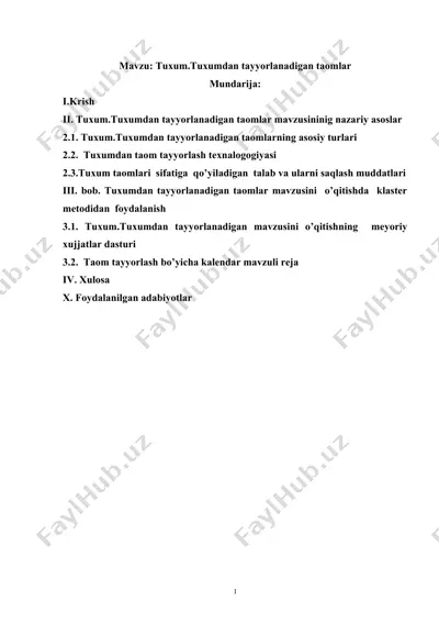 tuxum.tuxumdan tayyorlanadigan taomlar — DOCX
