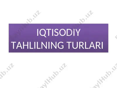 iqtisodiy tahlil — PPTX
