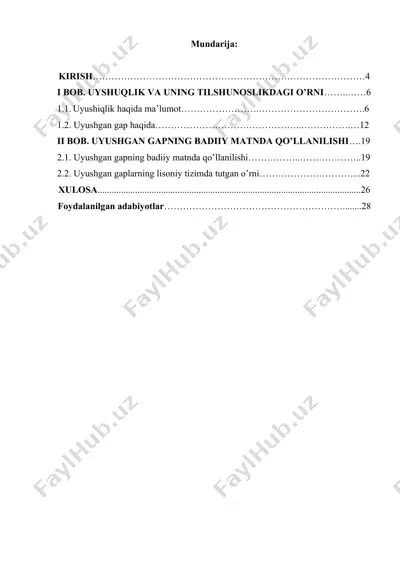 uyushgan gapning badiiy matnda qo’llanilishi — DOCX