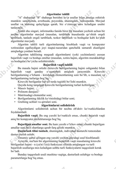 algoritmlar tahlili — DOCX