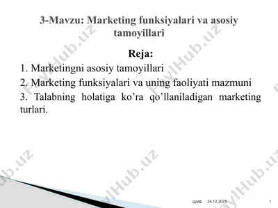 marketingning asosiy tamoyillari — PPTX