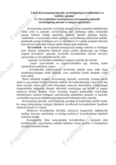 ko'rsatkichlar kontseptsiyasi, korxonaning iqtisodiy xavfsizligining mezoni va chegara qiymatlari — DOCX