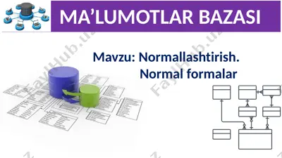 normallashtirish. normalformalar — PPTX