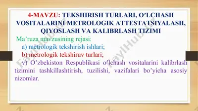 metrologik attestatsiya va qiyoslash — PPTX