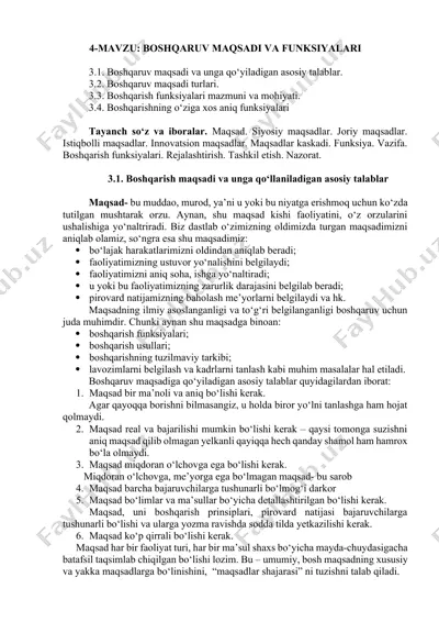 boshqaruv maqsadi va funksiyalari — DOCX