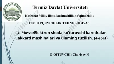 elektron shodak o‘taruvchiklari va ularning tuzilishi — PPTX