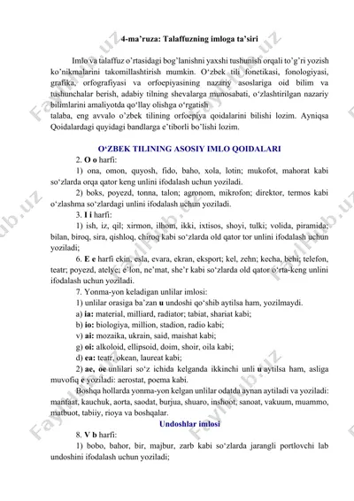 4-ma’ruza: talaffuzning imloga ta’siri — DOCX
