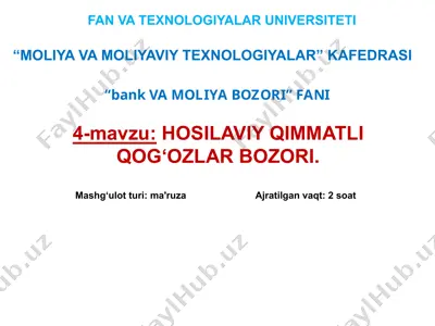 qimmatliqog‘ozlar bozori — PPTX