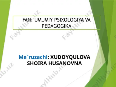 diqqat va xotira - psixologik jihatdan — PPTX