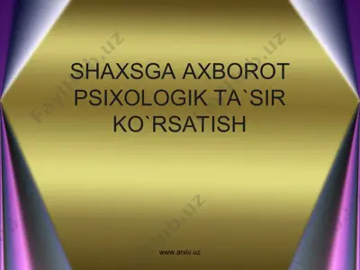 shaxsga axborot psixologik ta`sir ko`rsatishi — PPT