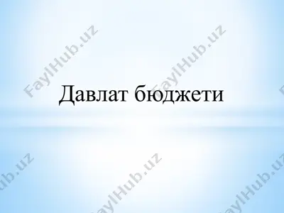davlat budjeti — PPTX