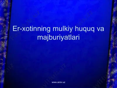 er xotin majburiiyatlari — PPT