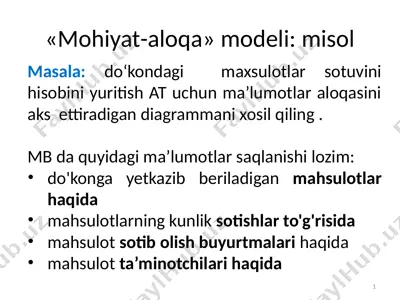 do'kon maxsulotlar sotuvi hisobini yuritish at — PPTX