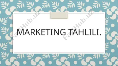 marketing tahlili — PPTX