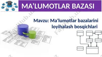 ma'lumotlar bazasini loyihalash — PPTX