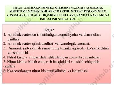 ammiak sintezi — PPTX