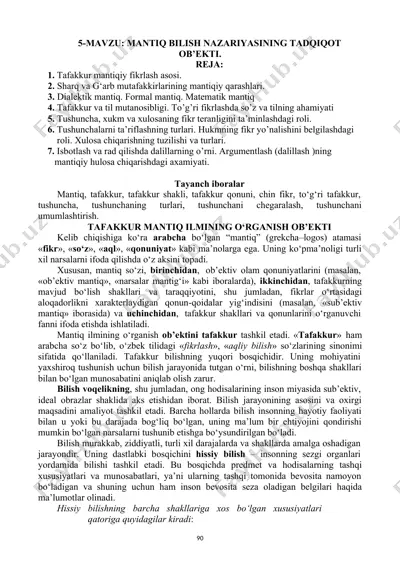 tafakkur mantiqning tadqiqoti — DOCX