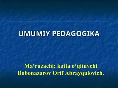 tarbiya metodlari va turlari — PPT