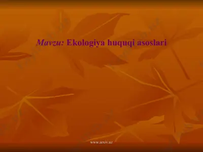 ekologiya huquqi asoslari — PPT
