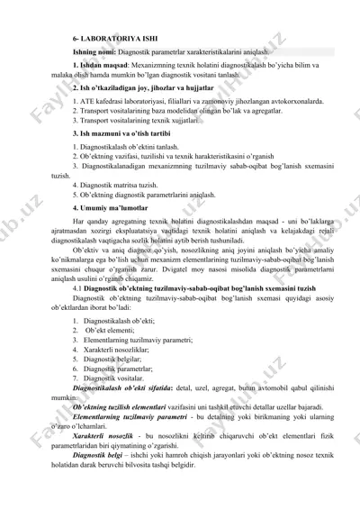 laboratoriya ishi - diagnostik parametrlar xarakteristikalarini aniqlash — DOCX