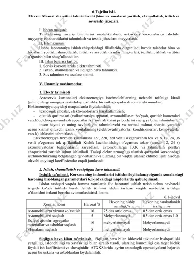 mexnat sharoitini tahminlovchi jixozlar — DOCX
