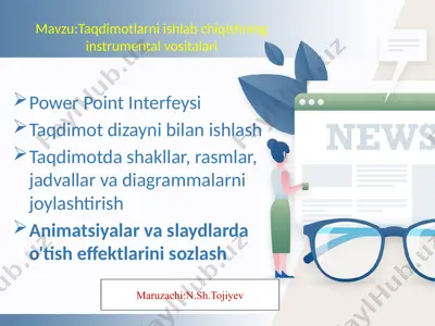 taqdimotlarni ishlab chiqishning instrumental vositalari — PPTX