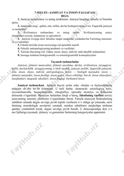 jamiyat va inson falsafasi — DOCX