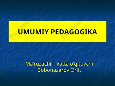 umumiy pedagogika — PPT