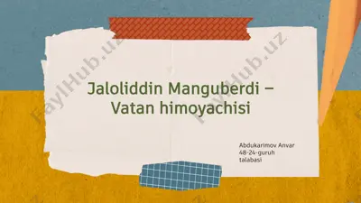 jaloliddin manguberdi–vatanhimoyachisi — PPTX