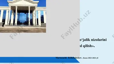xoʻjaliknizolarini halqilish — PPTX