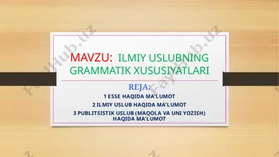 ilmiy uslubning grammatik xususiyatlari — PPTX