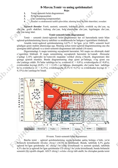 temir va uning qotishmalari — DOC