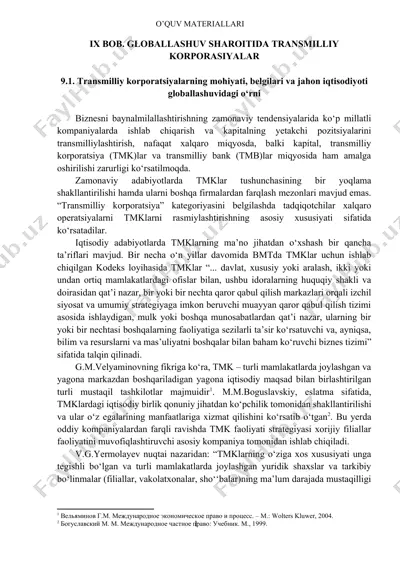 transmilliy korporatsiyalar haqida o'quv material — DOCX
