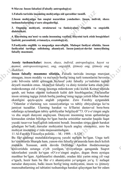 inson falsafasi — DOCX