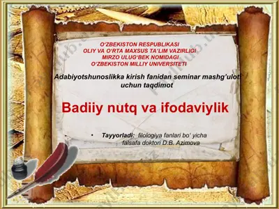 badiiy nutq va ifodaviylik — PPT